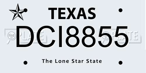 DCI8855 Texas License Plate
