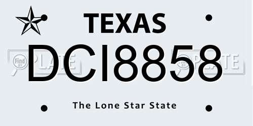 DCI8858 Texas License Plate