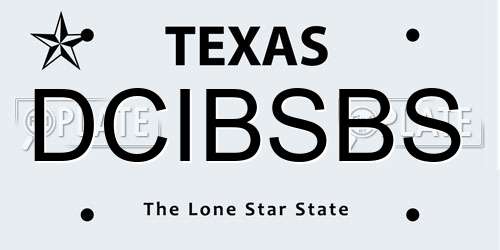 DCIBSBS Texas License Plate