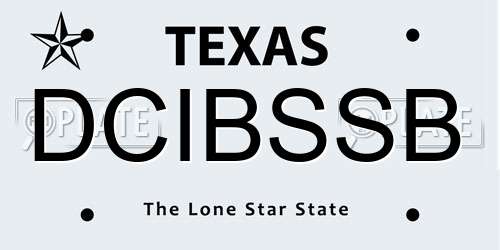 DCIBSSB Texas License Plate