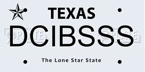 DCIBSSS Texas License Plate