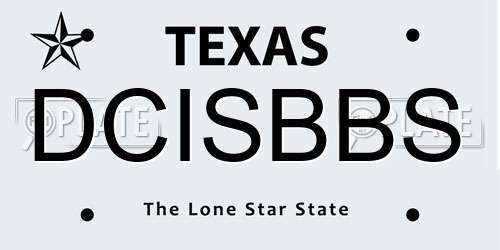 DCISBBS Texas License Plate