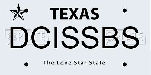 DCISSBS Texas License Plate