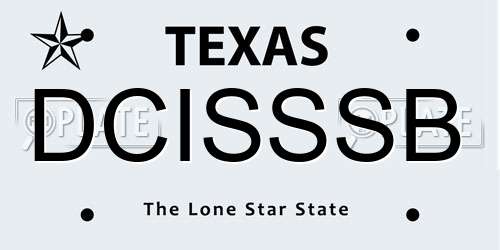 DCISSSB Texas License Plate