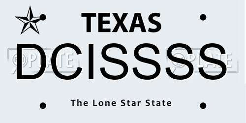 DCISSSS Texas License Plate
