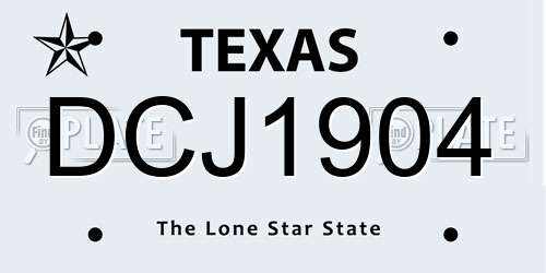 DCJ1904 Texas License Plate