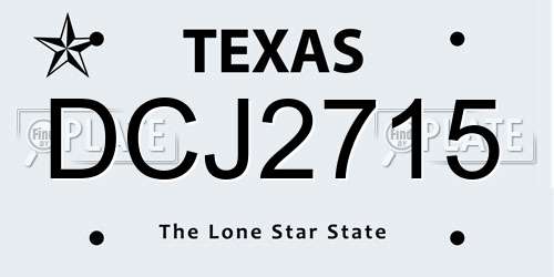 DCJ2715 Texas License Plate