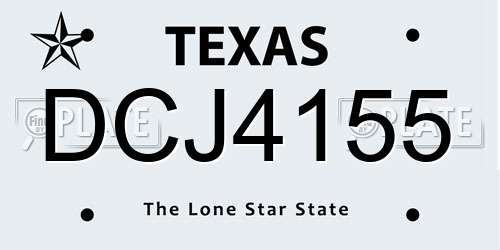 DCJ4155 Texas License Plate