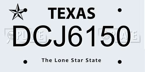 DCJ6150 Texas License Plate