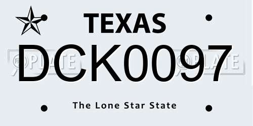 DCK0097 Texas License Plate