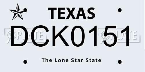 DCK0151 Texas License Plate