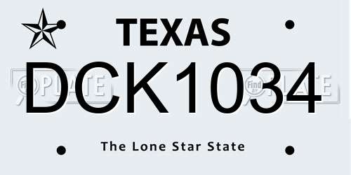 DCK1034 Texas License Plate