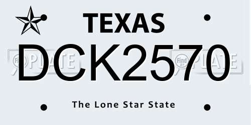 DCK2570 Texas License Plate
