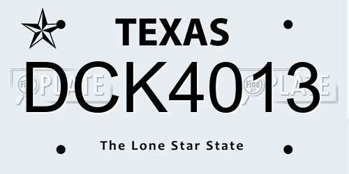 DCK4013 Texas License Plate