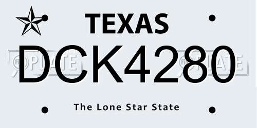 DCK4280 Texas License Plate