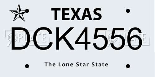 DCK4556 Texas License Plate