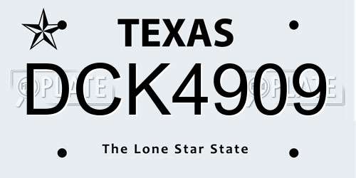 DCK4909 Texas License Plate