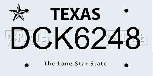 DCK6248 Texas License Plate