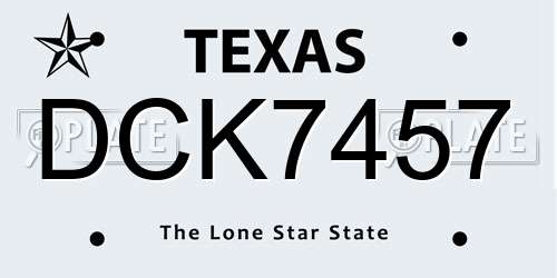DCK7457 Texas License Plate