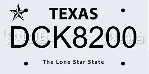 DCK8200 Texas License Plate