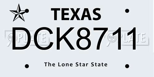 DCK8711 Texas License Plate