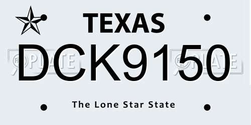 DCK9150 Texas License Plate