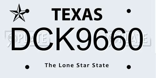 DCK9660 Texas License Plate