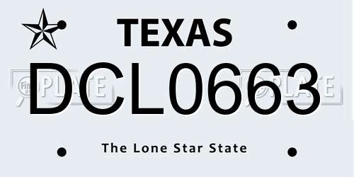 DCL0663 Texas License Plate