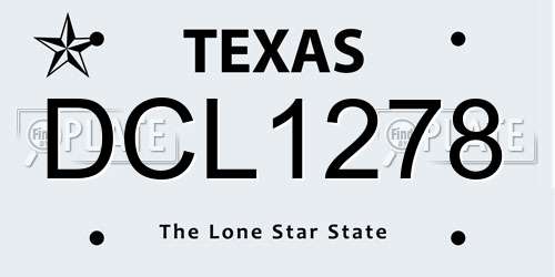 DCL1278 Texas License Plate
