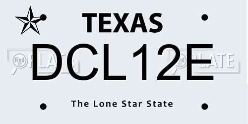 DCL12E Texas License Plate