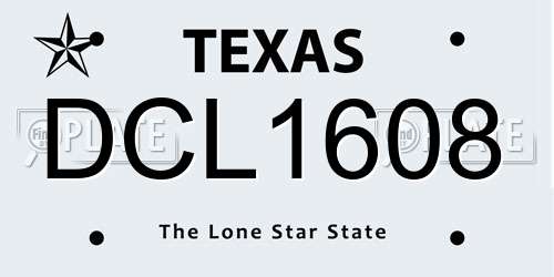 DCL1608 Texas License Plate