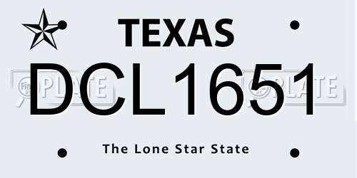 DCL1651 Texas License Plate