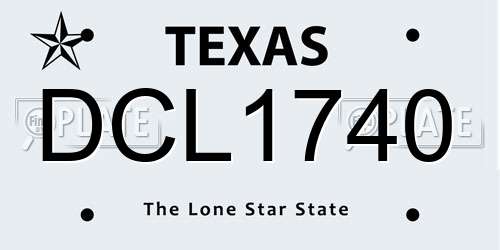 DCL1740 Texas License Plate