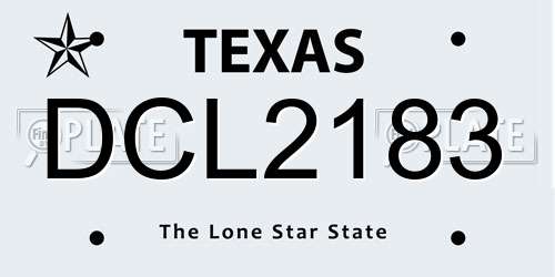 DCL2183 Texas License Plate
