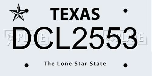 DCL2553 Texas License Plate