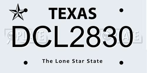 DCL2830 Texas License Plate