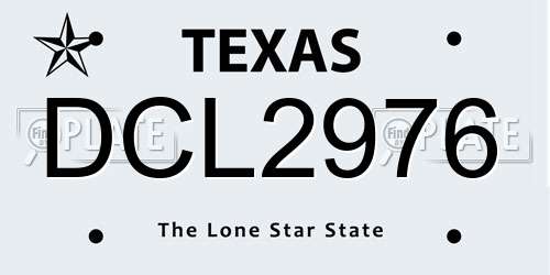 DCL2976 Texas License Plate