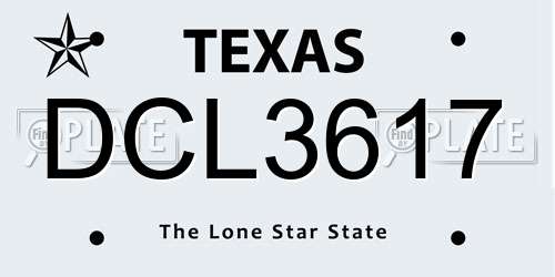DCL3617 Texas License Plate