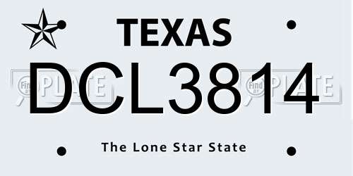 DCL3814 Texas License Plate