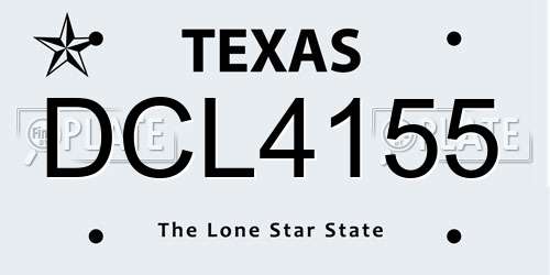 DCL4155 Texas License Plate