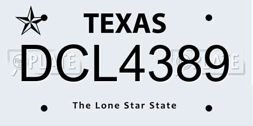 DCL4389 Texas License Plate