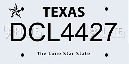 DCL4427 Texas License Plate