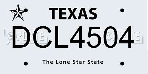 DCL4504 Texas License Plate