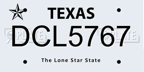 DCL5767 Texas License Plate