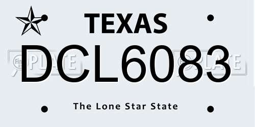 DCL6083 Texas License Plate