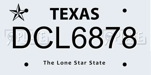 DCL6878 Texas License Plate