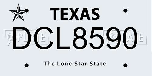 DCL8590 Texas License Plate