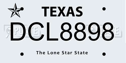 DCL8898 Texas License Plate