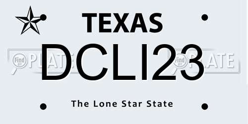 DCLI23 Texas License Plate
