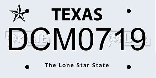 DCM0719 Texas License Plate